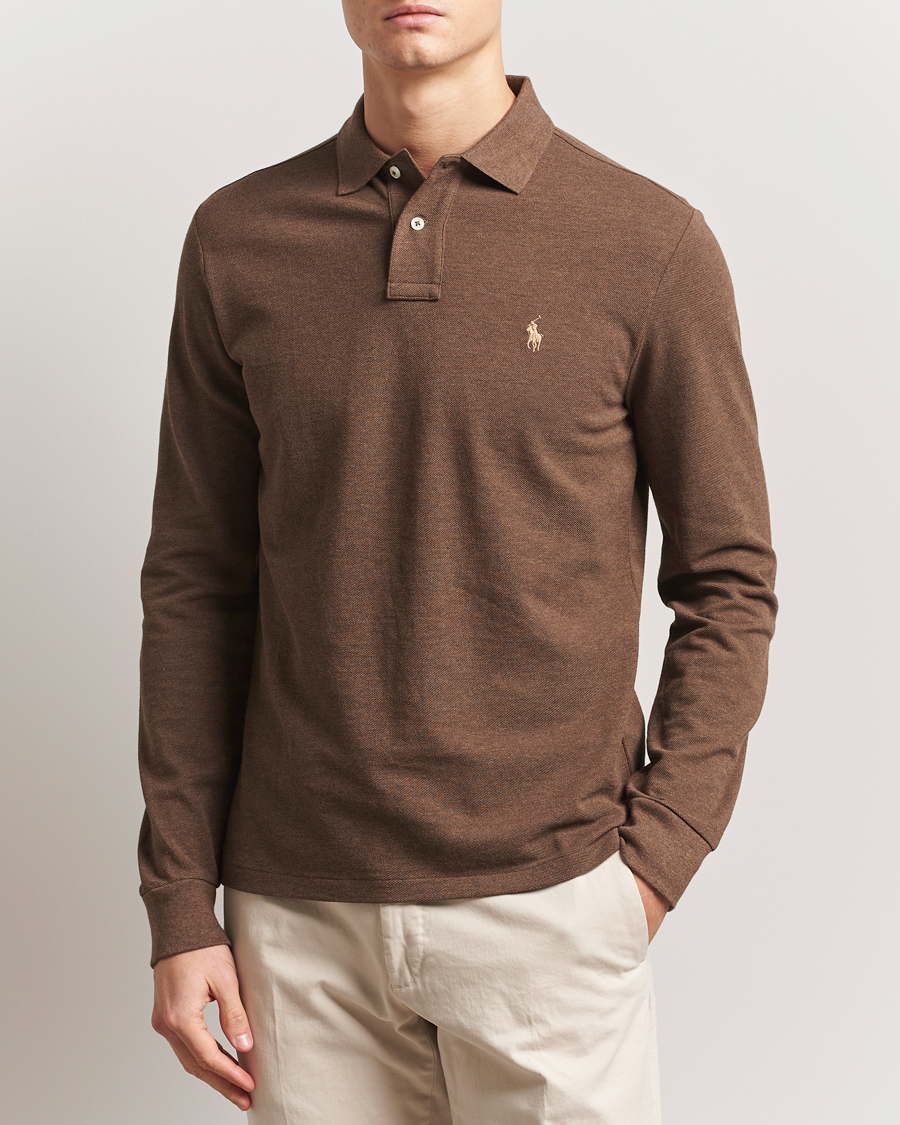Herre | Gensere | Polo Ralph Lauren | Custom Slim Fit Long Sleeve Polo Cedar Heather