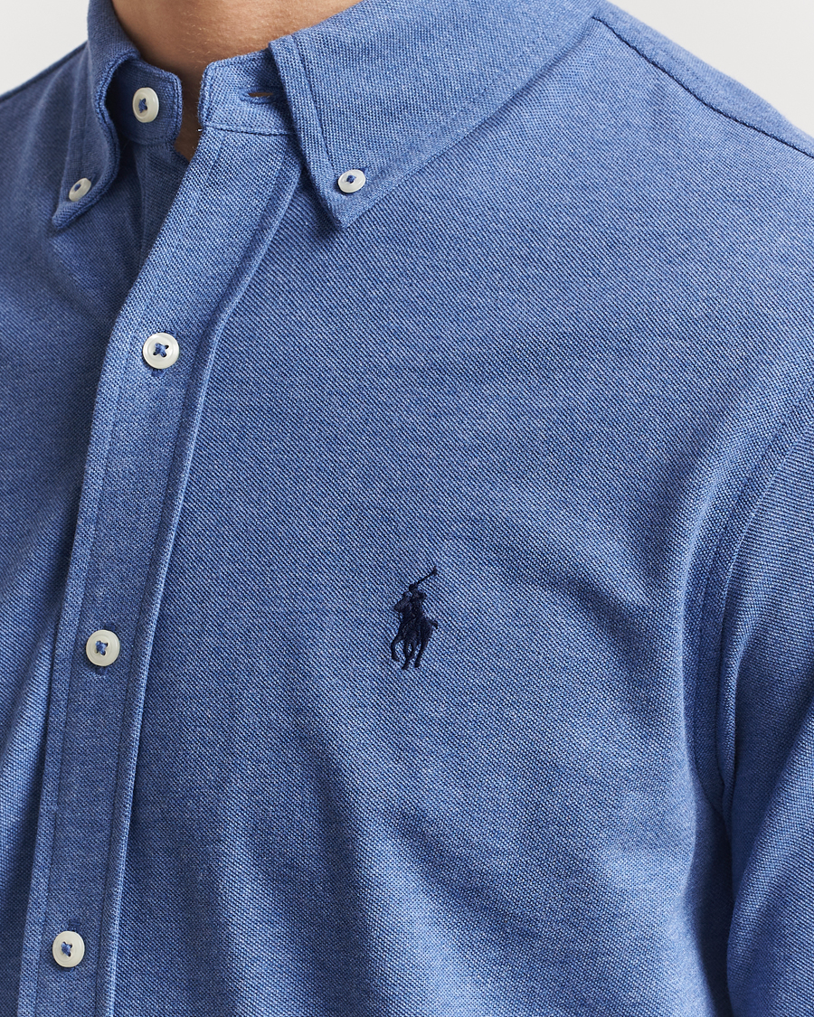 Herre | Skjorter | Polo Ralph Lauren | Featherweight Mesh Shirt Faded Royal Heahter