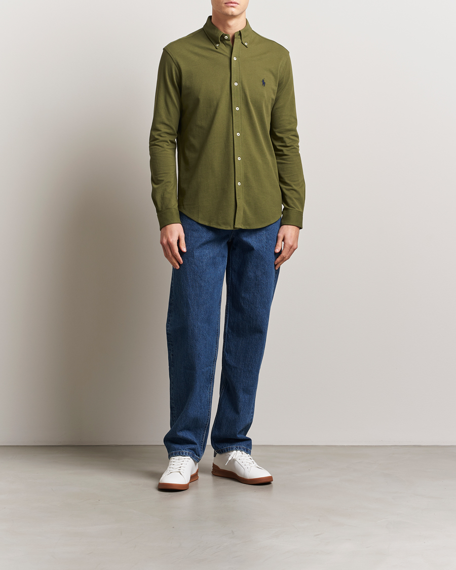 Herre | Skjorter | Polo Ralph Lauren | Featherweight Mesh Shirt New Olive