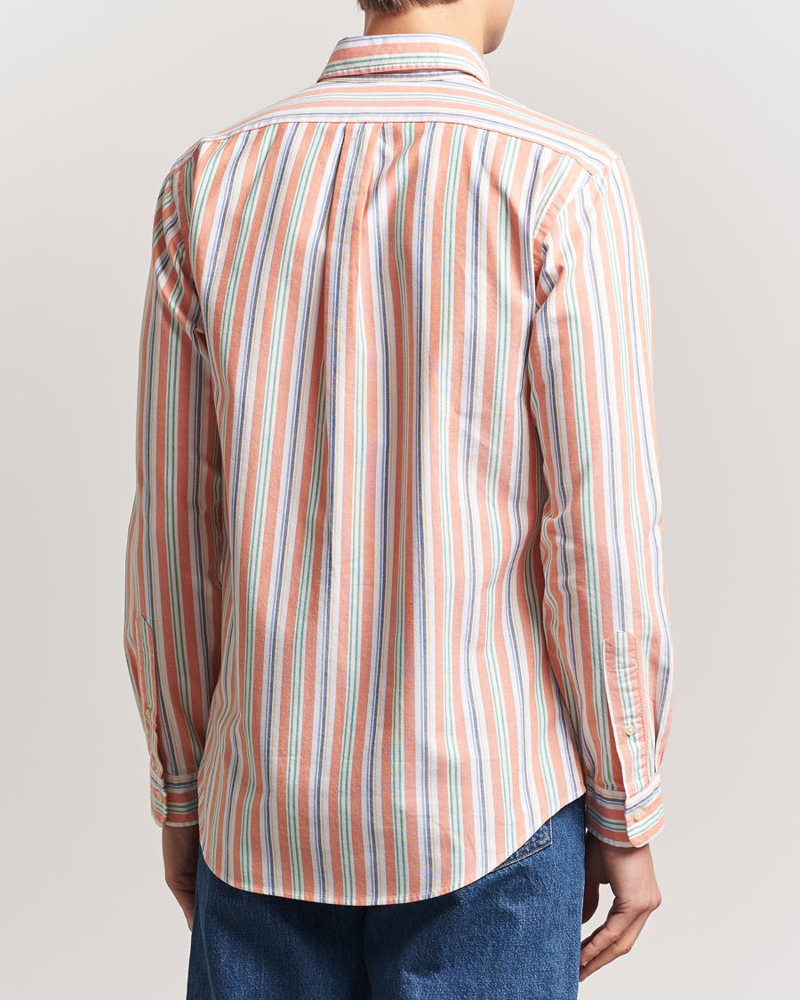 Herre | Skjorter | Polo Ralph Lauren | Custom Fit Striped Oxford Shirt Orange/White