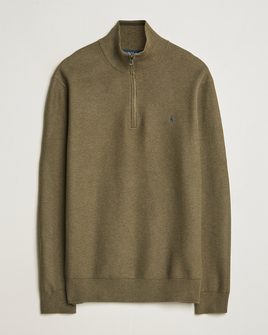 Herre | Gensere | Polo Ralph Lauren | Textured Half-Zip Cargo Olive Heahter