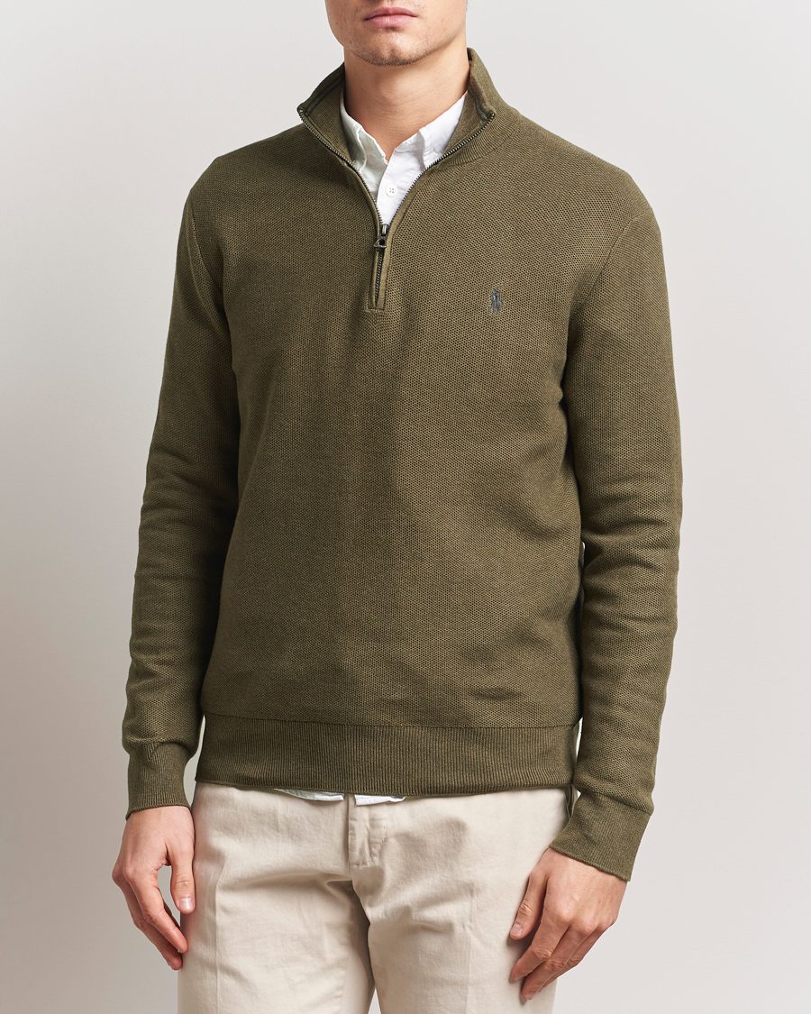 Herre | Gensere | Polo Ralph Lauren | Textured Half-Zip Cargo Olive Heahter