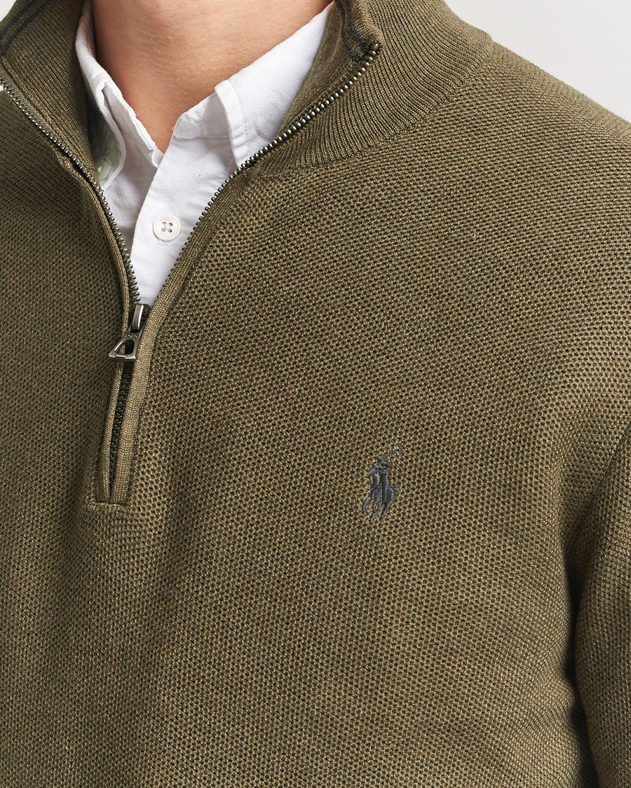 Herre | Gensere | Polo Ralph Lauren | Textured Half-Zip Cargo Olive Heahter