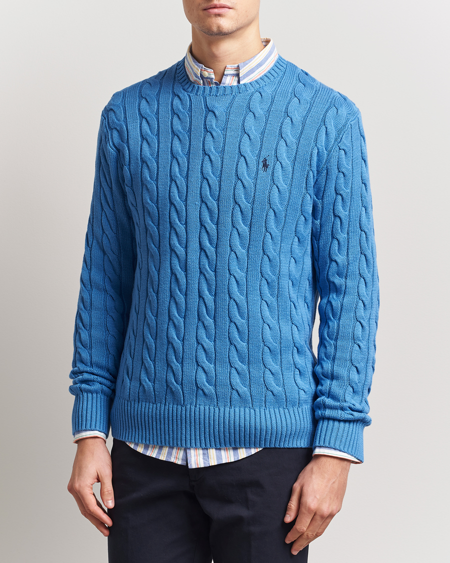 Herre | Gensere | Polo Ralph Lauren | Cotton Cable Pullover Blue Orbit