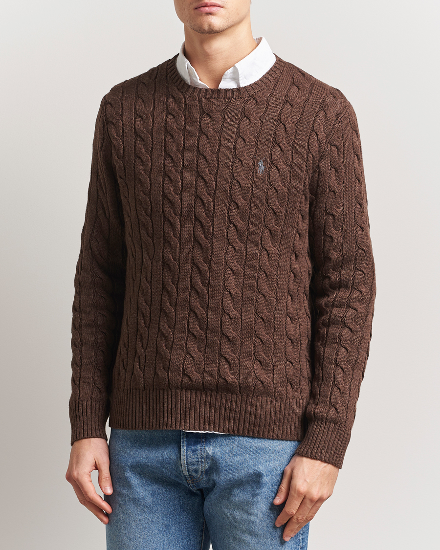 Herre | Gensere | Polo Ralph Lauren | Cotton Cable Pullover Dark Roast Melange
