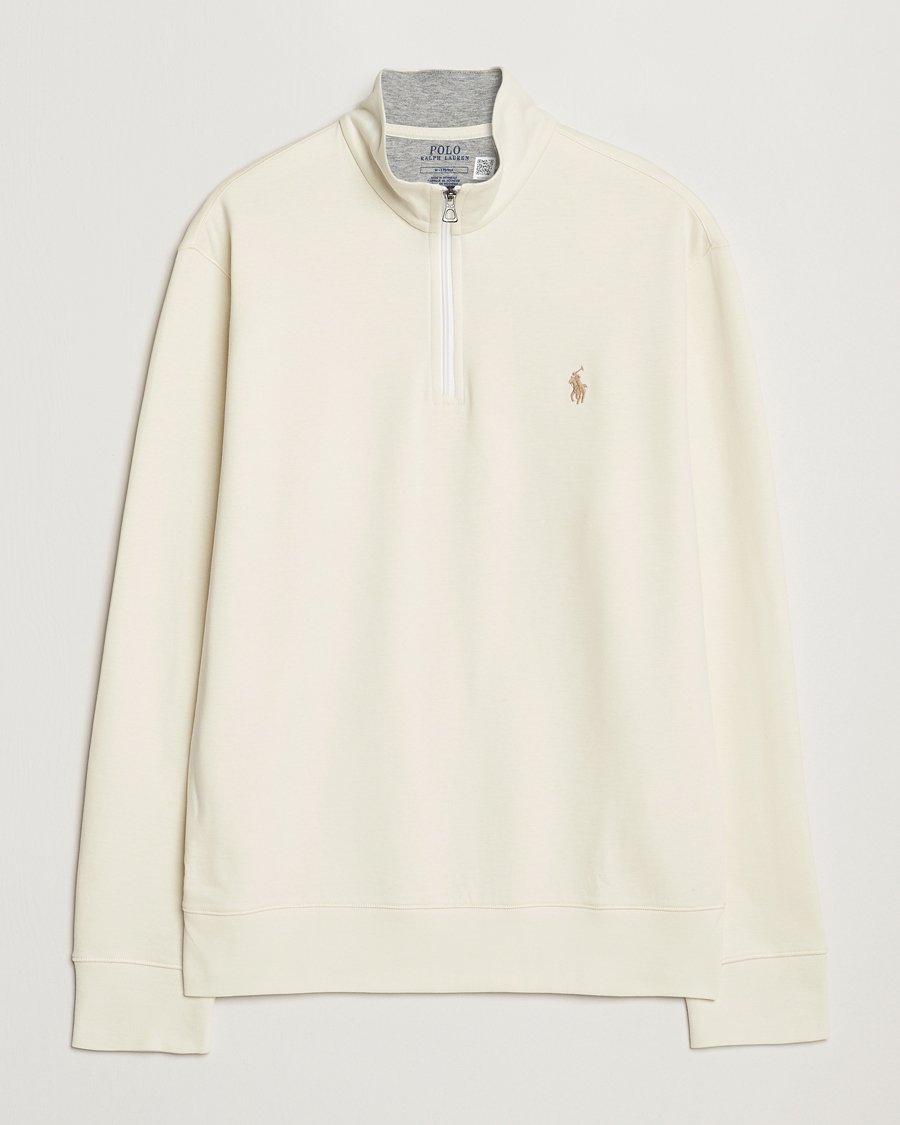 Herre | Gensere | Polo Ralph Lauren | Tech Double Knit Half Zip Parchment Cream