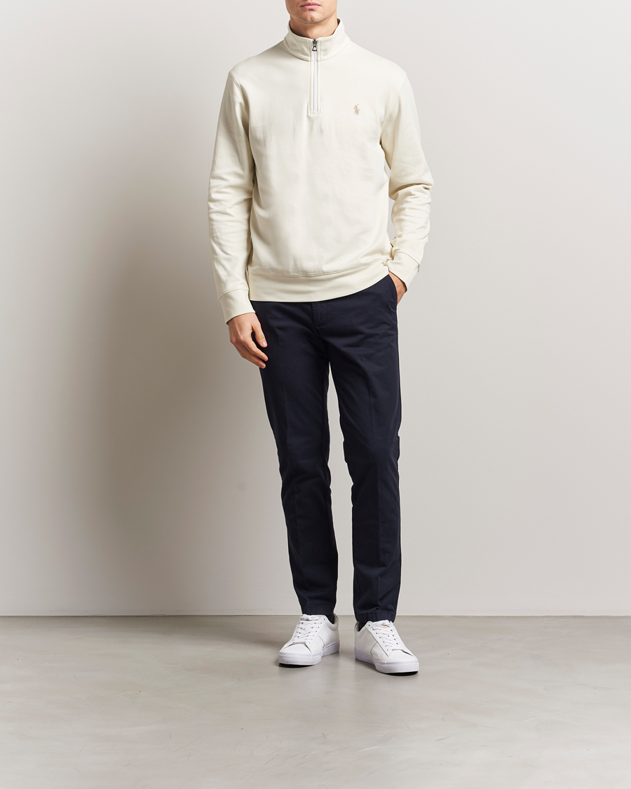 Herre | Gensere | Polo Ralph Lauren | Double Knit Half-Zip Sweater Parchment Cream