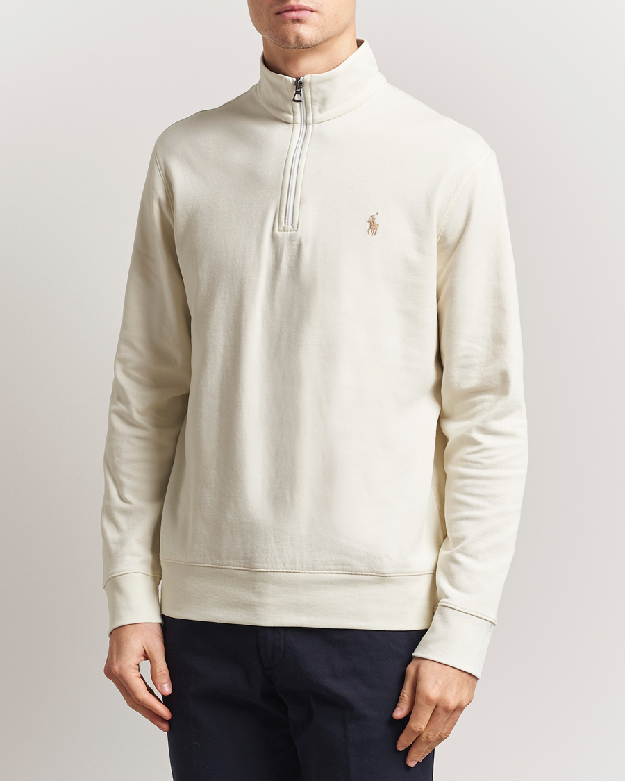 Herre | Gensere | Polo Ralph Lauren | Double Knit Half-Zip Sweater Parchment Cream