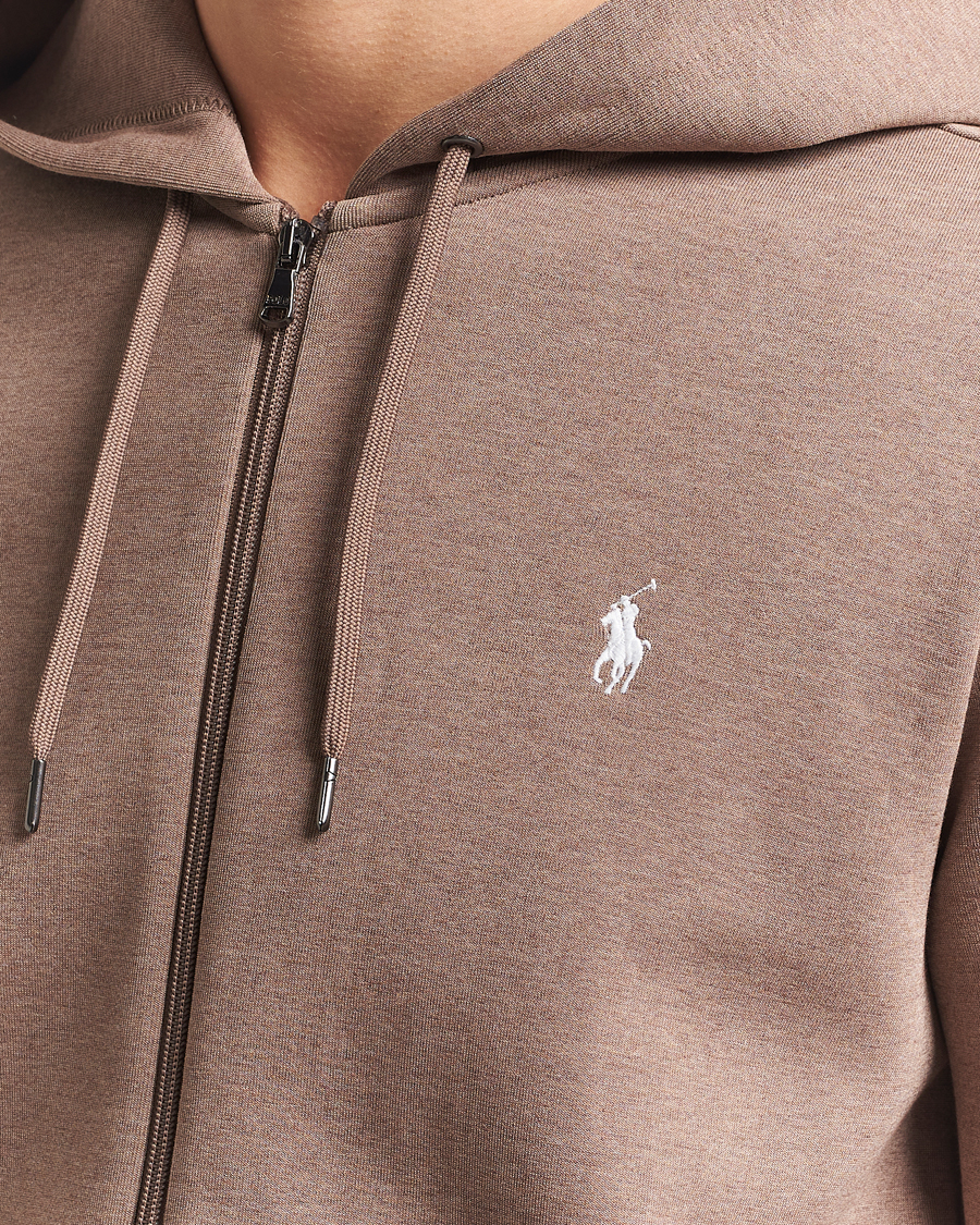 Herre | Gensere | Polo Ralph Lauren | Double Knitted Full-Zip Hoodie Brown Heather