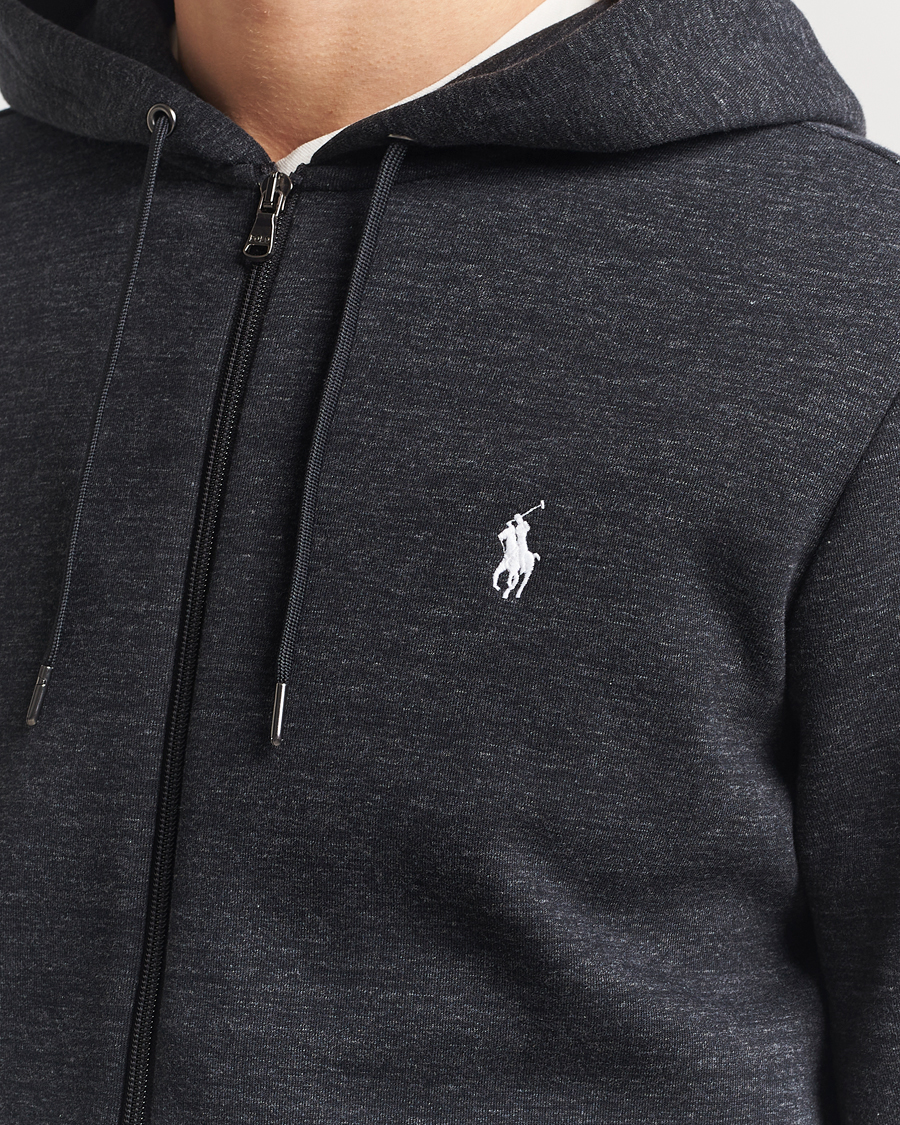 Herre | Gensere | Polo Ralph Lauren | Double Knitted Full-Zip Hoodie Black Marl Heather