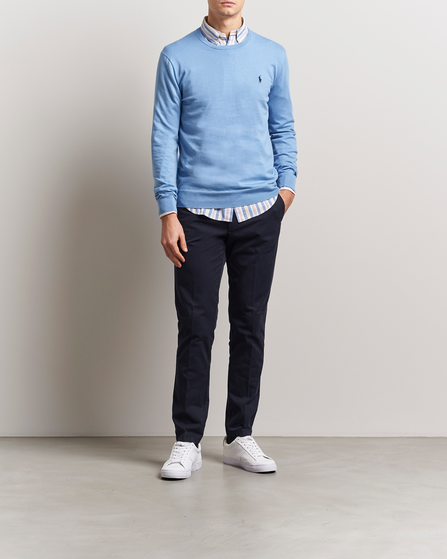 Herre | Gensere | Polo Ralph Lauren | Cotton Crew Neck Sweater Sky Blue