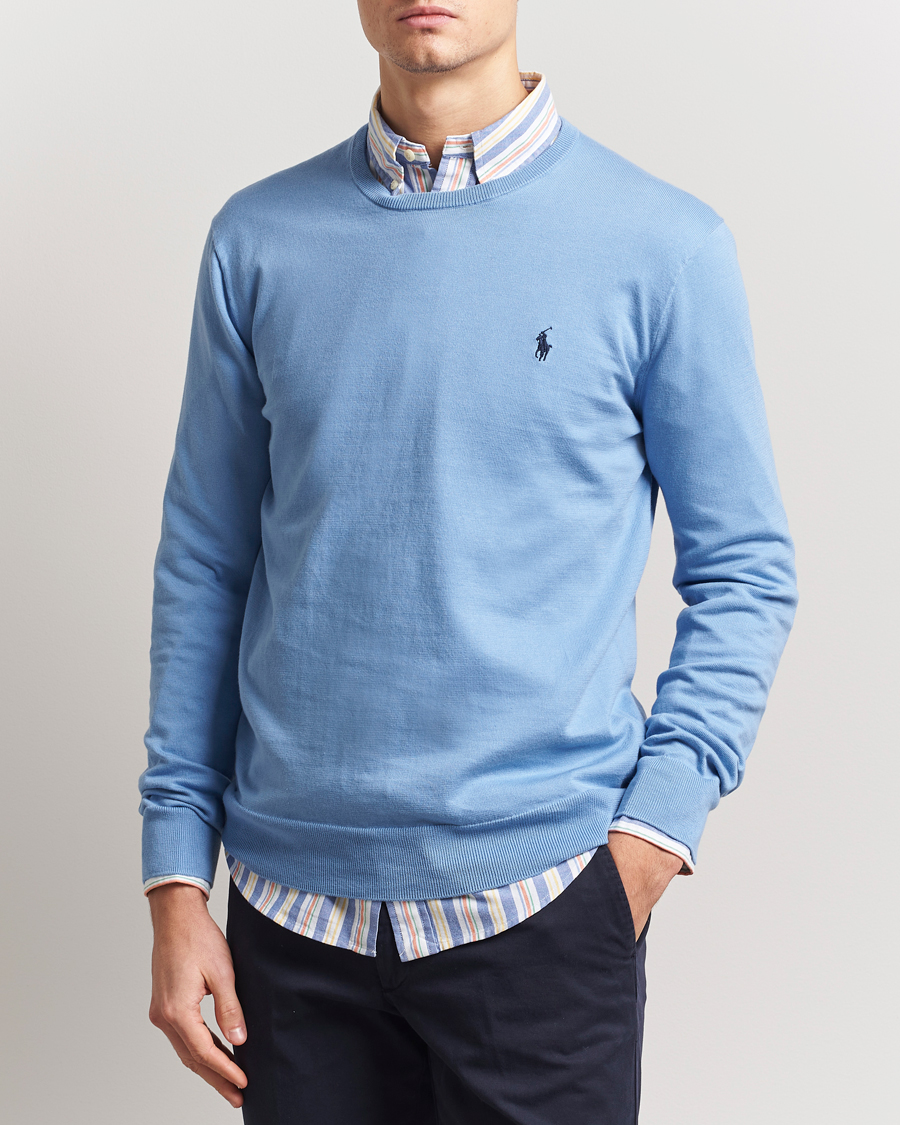 Herre | Gensere | Polo Ralph Lauren | Cotton Crew Neck Sweater Sky Blue