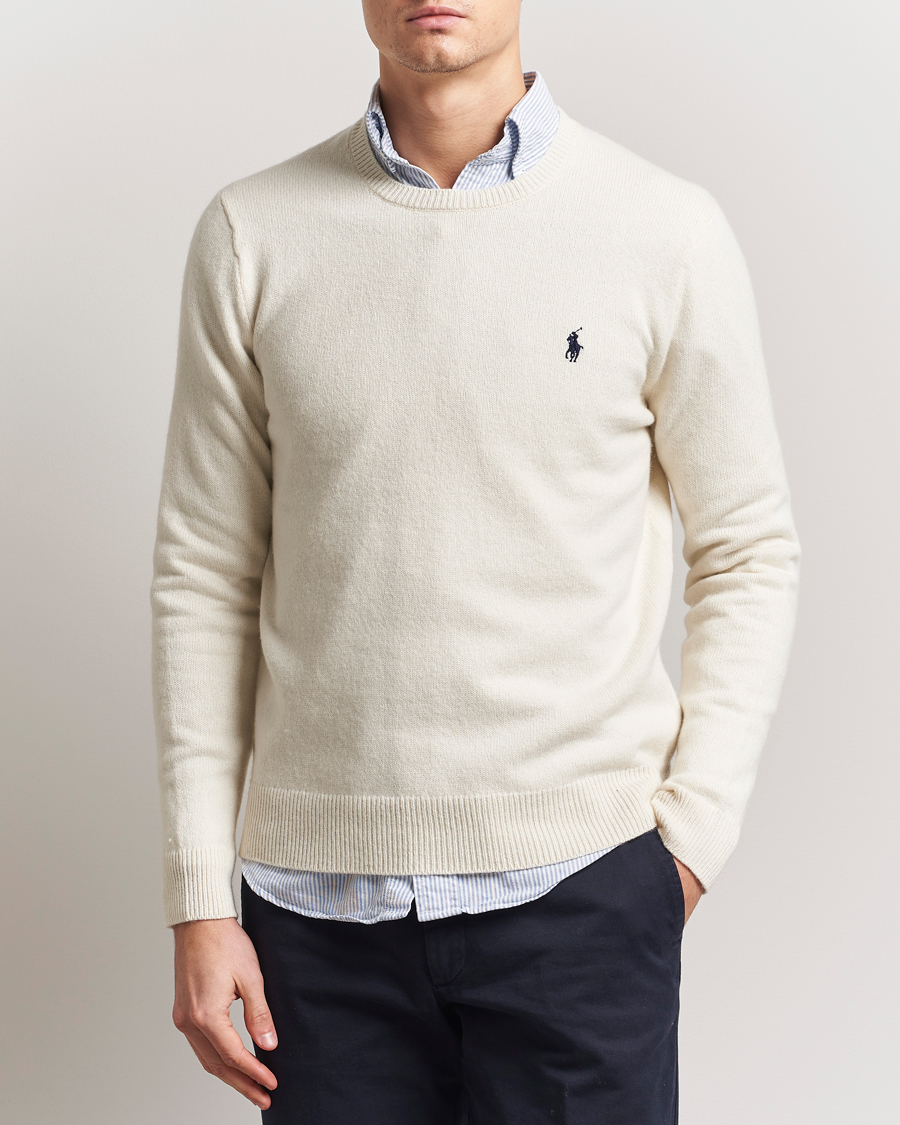 Herre | Gensere | Polo Ralph Lauren | Cotton/Wool Pullover Andover Cream