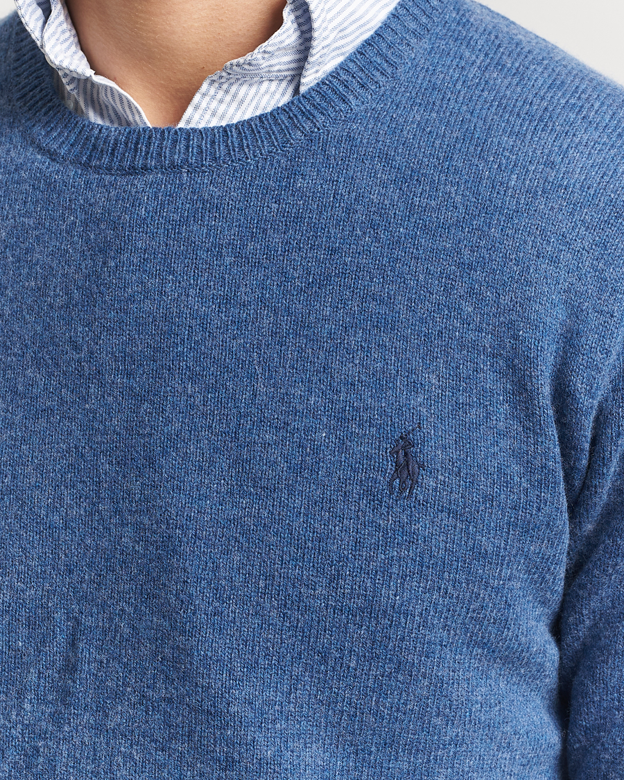 Herre | Gensere | Polo Ralph Lauren | Cotton/Wool Pullover Blue Salt Heather
