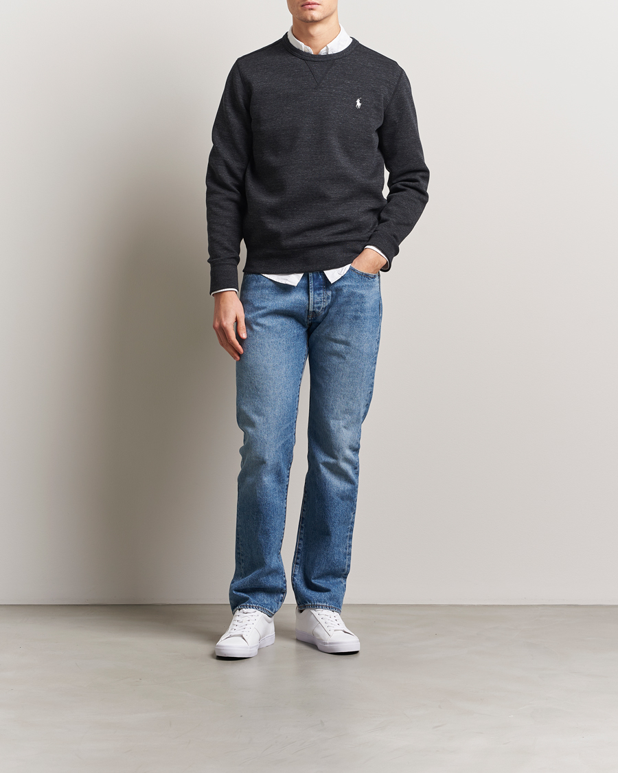 Herre | Gensere | Polo Ralph Lauren | Double Knit Sweatshirt Black Marl Heather