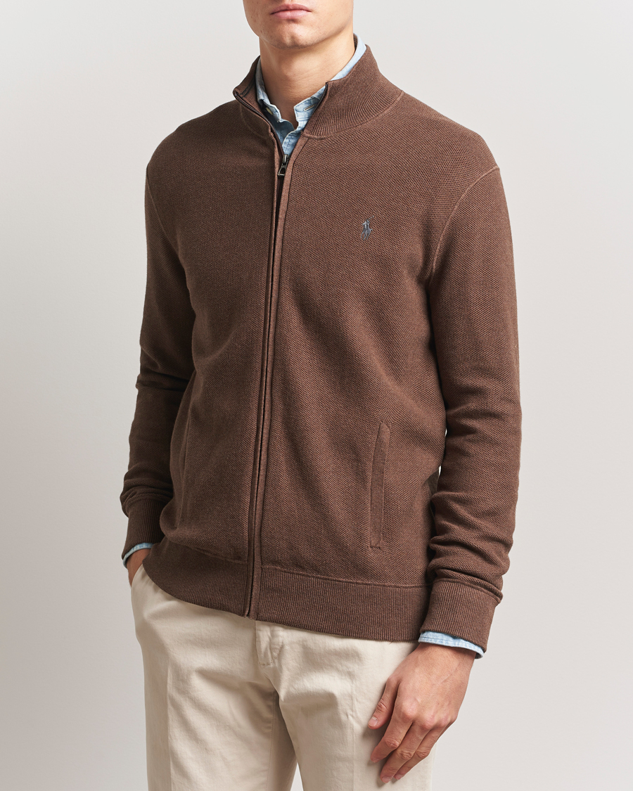 Herre | Gensere | Polo Ralph Lauren | Textured Full-Zip Dark Roast Melange