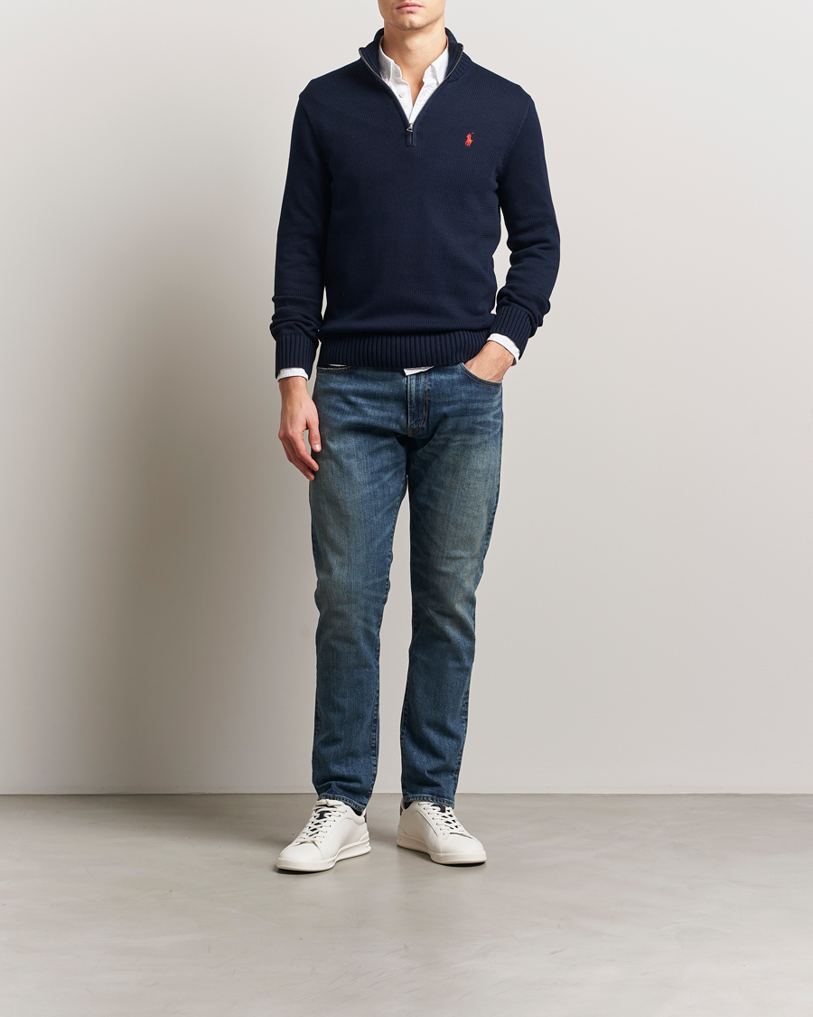 Herre | Gensere | Polo Ralph Lauren | Cotton Pullover Half-Zip Hunter Navy