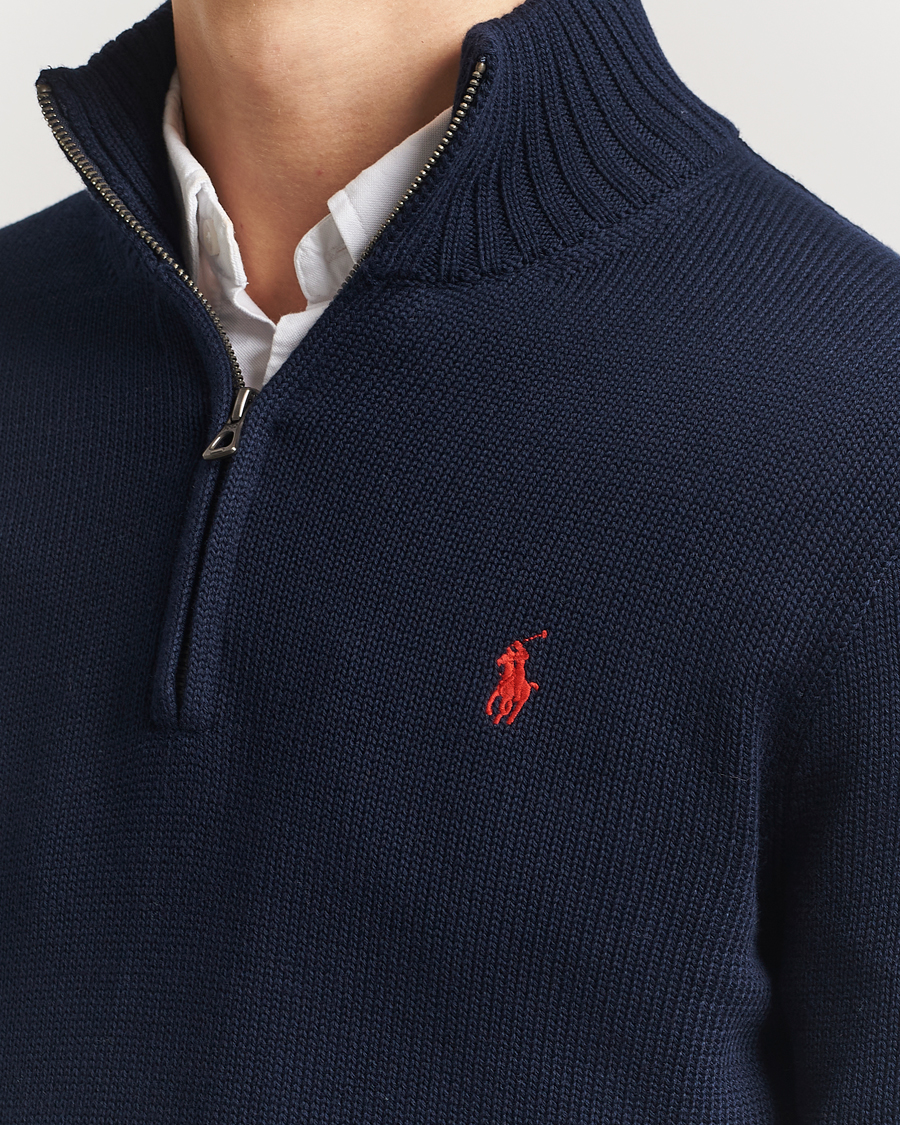 Herre | Gensere | Polo Ralph Lauren | Cotton Pullover Half-Zip Hunter Navy
