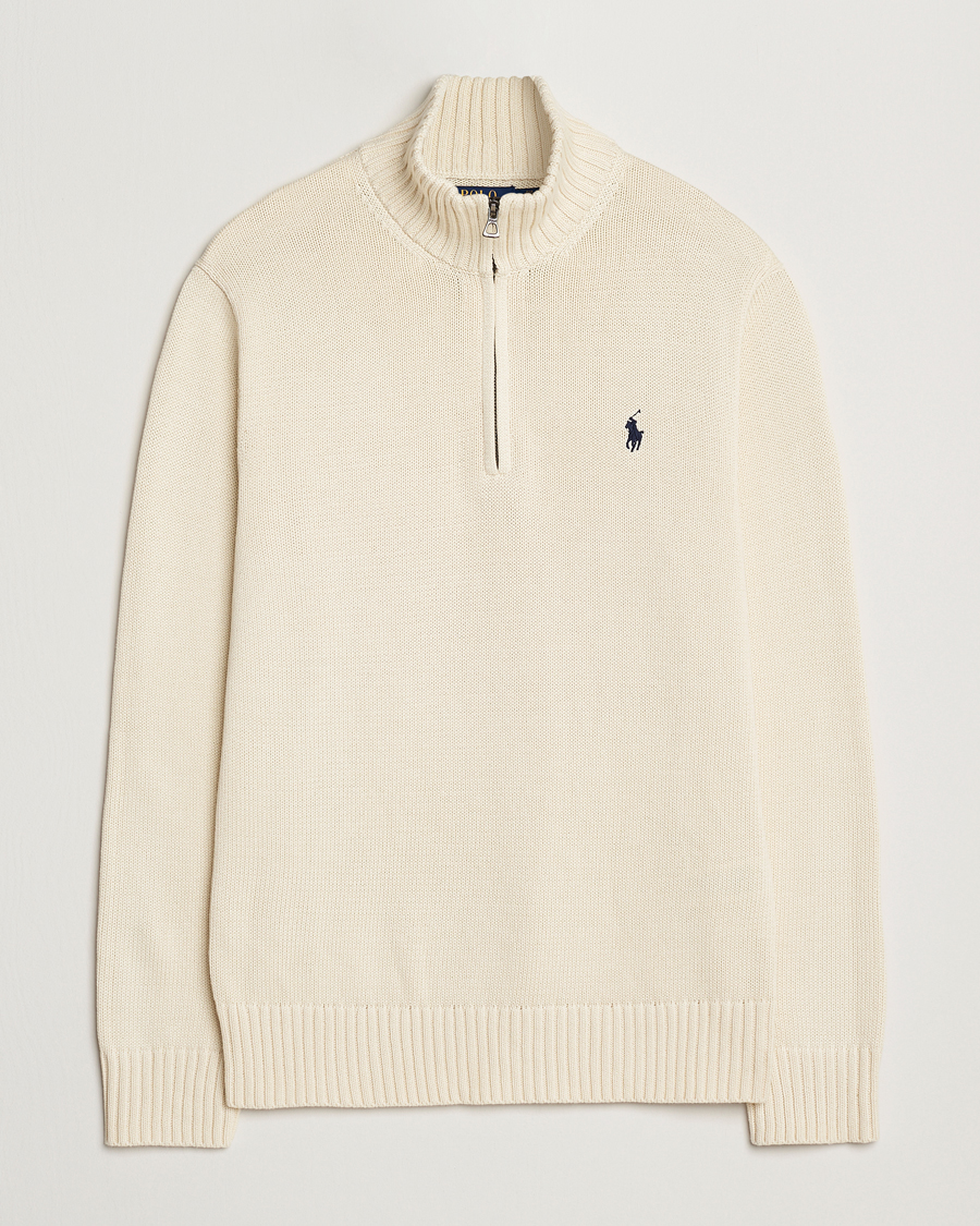 Herre | Gensere | Polo Ralph Lauren | Cotton Pullover Half-Zip Andover Cream
