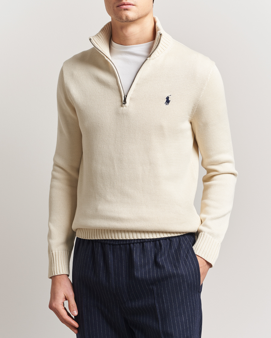 Herre | Gensere | Polo Ralph Lauren | Cotton Pullover Half Zip Andover Cream
