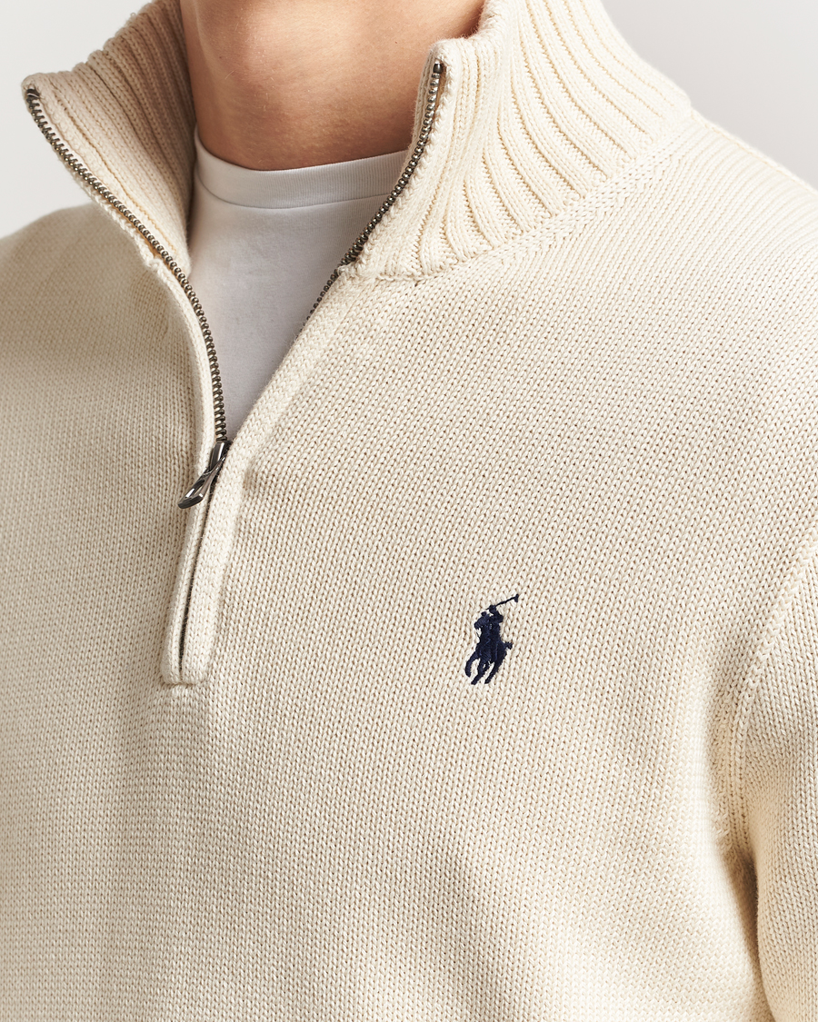 Herre | Gensere | Polo Ralph Lauren | Cotton Pullover Half Zip Andover Cream