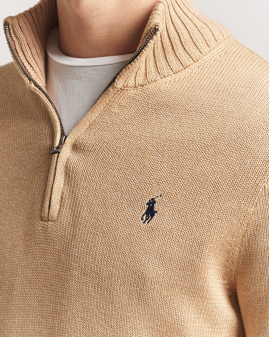 Herre | Gensere | Polo Ralph Lauren | Cotton Pullover Half-Zip Camel Melange