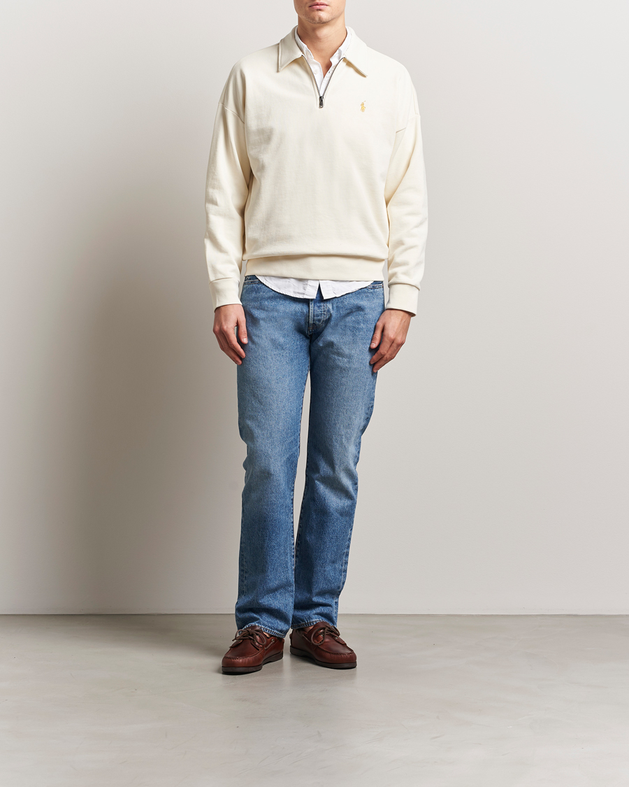Herre | Gensere | Polo Ralph Lauren | Loopback Terry Half-Zip Clubhouse Cream
