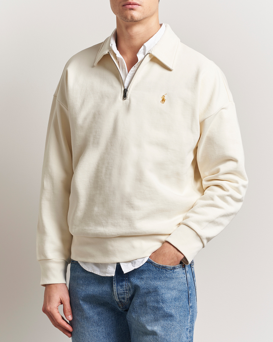 Herre | Gensere | Polo Ralph Lauren | Loopback Terry Half-Zip Clubhouse Cream