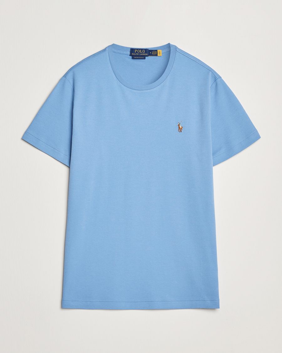 Herre | T-Shirts | Polo Ralph Lauren | Luxury Pima Cotton Crew Neck T-Shirt Sky Blue