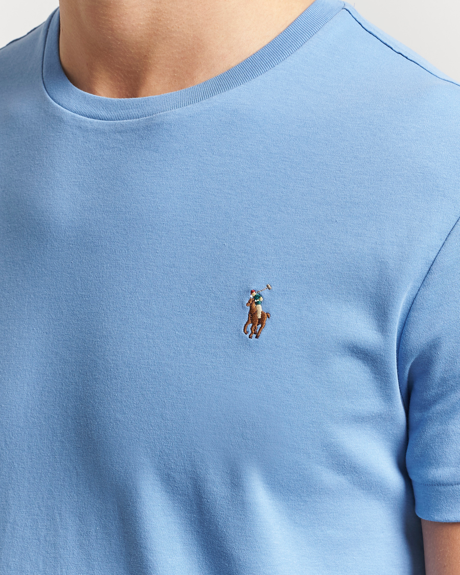Herre | T-Shirts | Polo Ralph Lauren | Luxury Pima Cotton Crew Neck T-Shirt Sky Blue