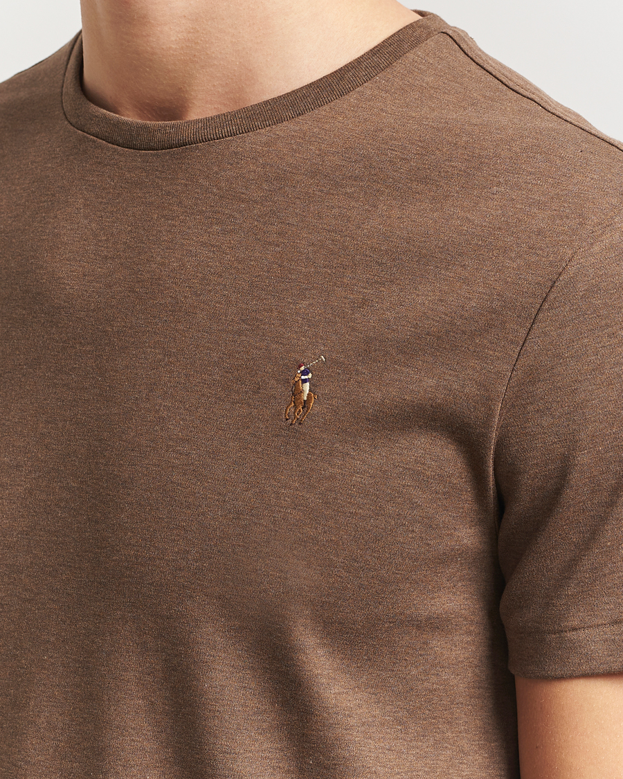 Herre | T-Shirts | Polo Ralph Lauren | Luxury Pima Cotton Crew Neck T-Shirt Cedar Heather