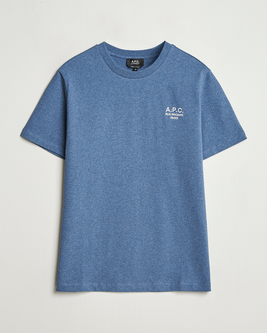 Herre | T-Shirts | A.P.C. | Rue Madame T-Shirt Blue Melange