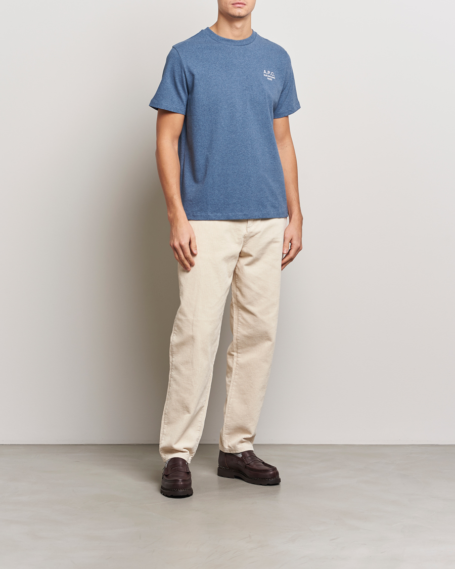 Herre | T-Shirts | A.P.C. | Rue Madame T-Shirt Blue Melange
