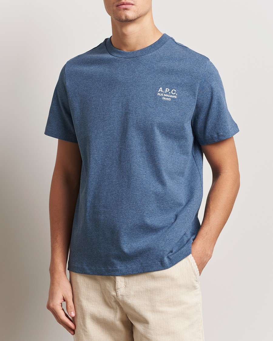 Herre | T-Shirts | A.P.C. | Rue Madame T-Shirt Blue Melange