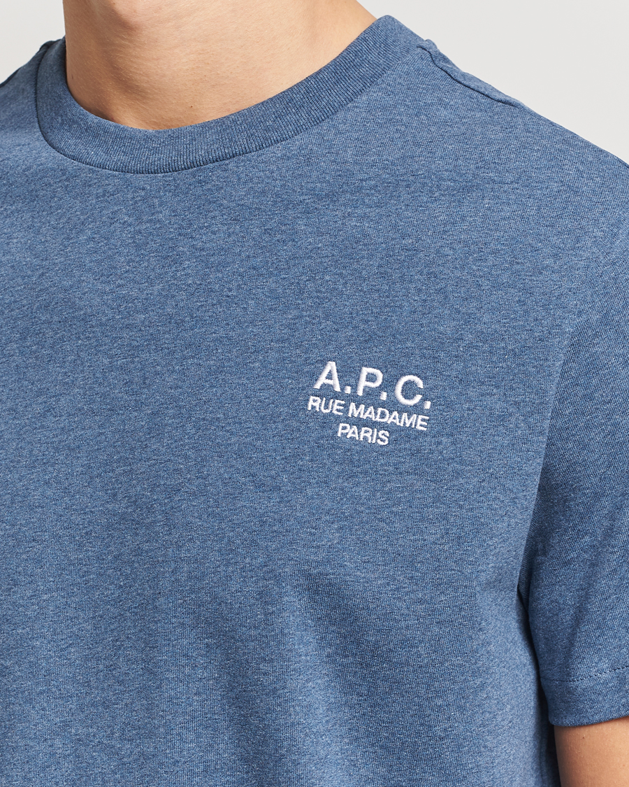 Herre | T-Shirts | A.P.C. | Rue Madame T-Shirt Blue Melange