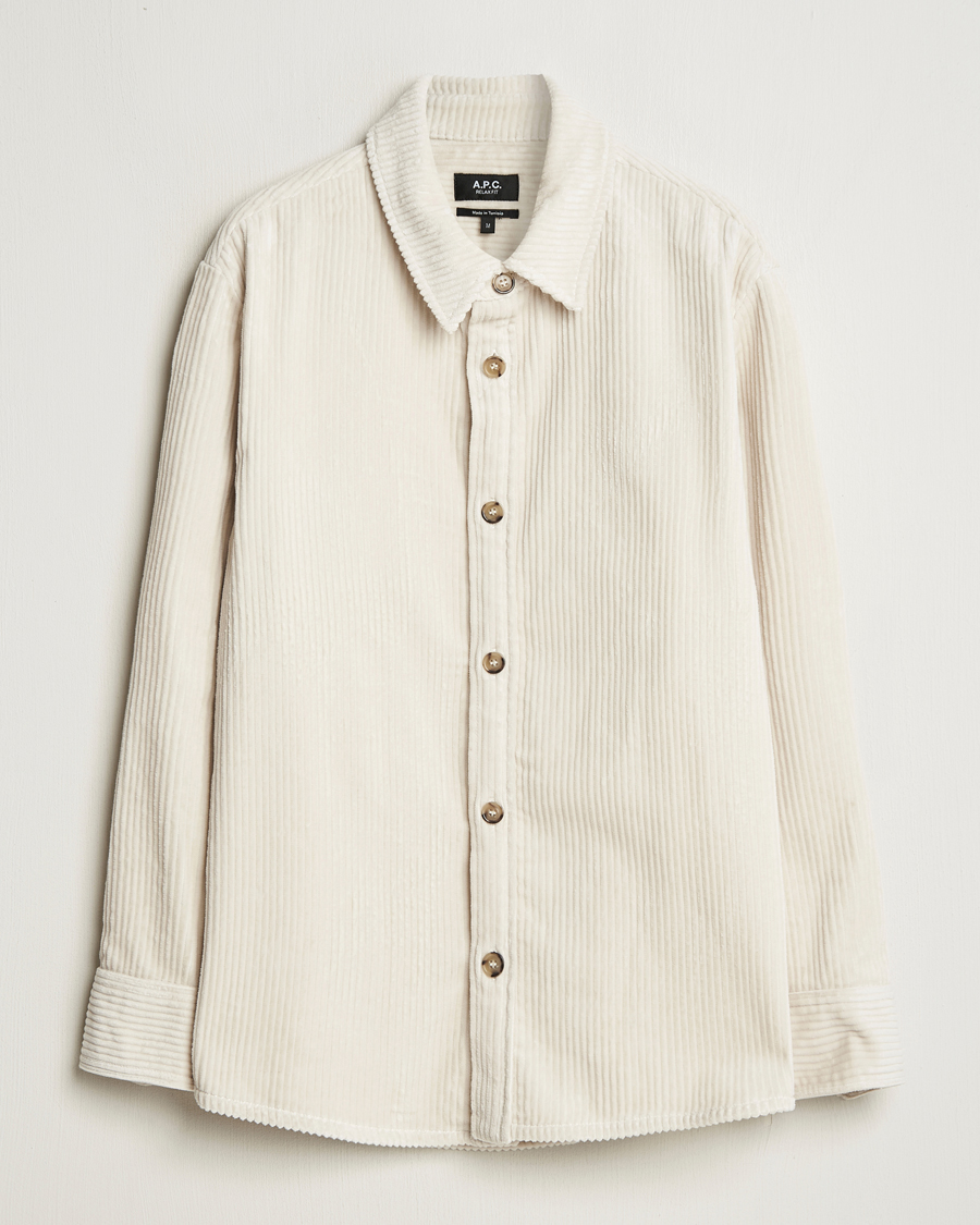 Herre | Skjorter | A.P.C. | Boris Wide-wale Corduroy Overshirt Ecru