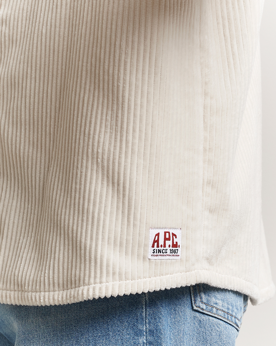 Herre | Skjorter | A.P.C. | Boris Wide-wale Corduroy Overshirt Ecru