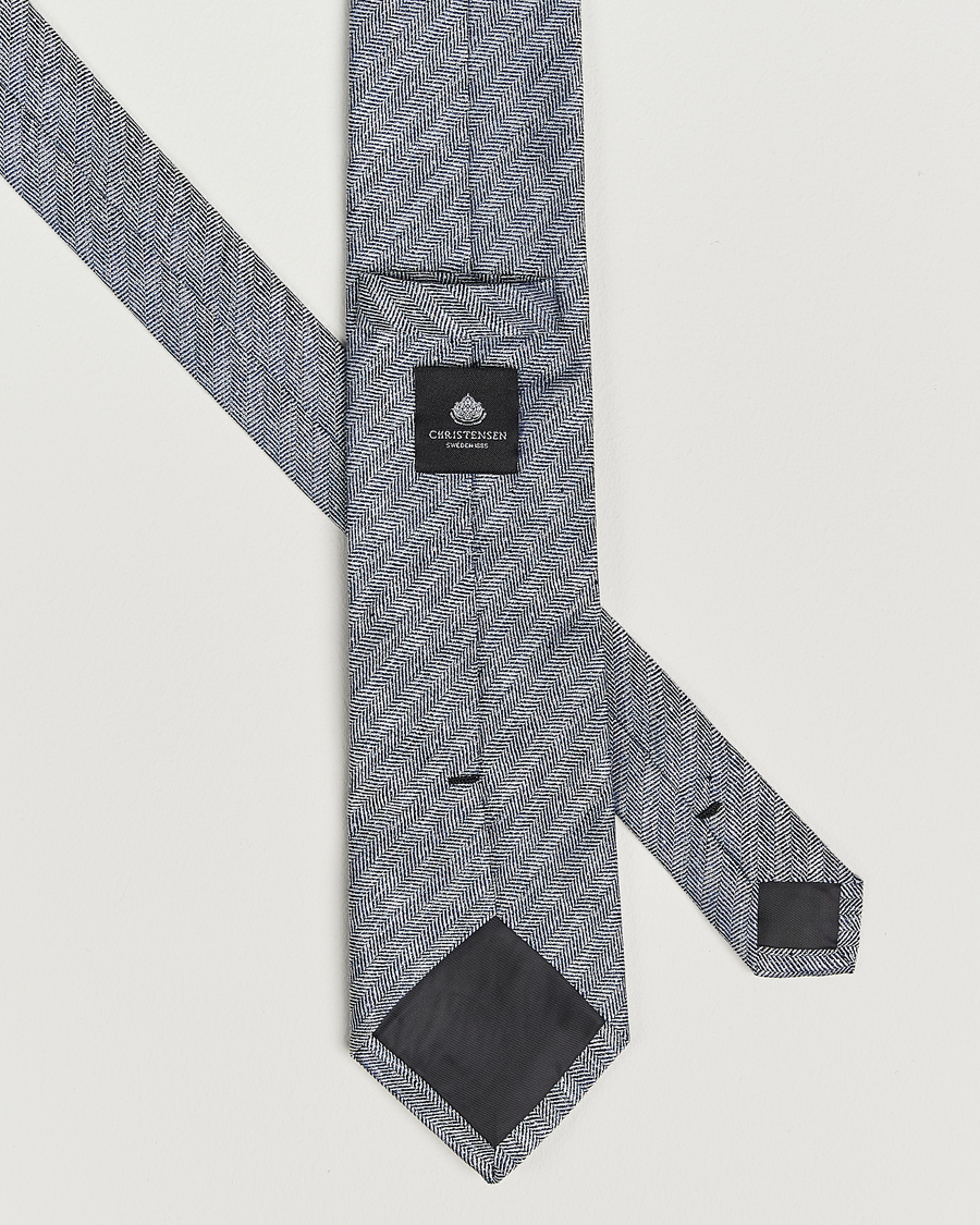 Herre | Slips | Amanda Christensen | Box Set Printed Silk 8cm Tie With Pocket Square Navy