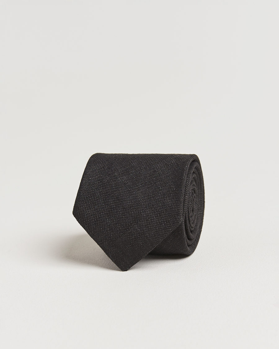 Herre | Slips | Amanda Christensen | Amanda ChristensenHopsack Linen 8cm TieBlack