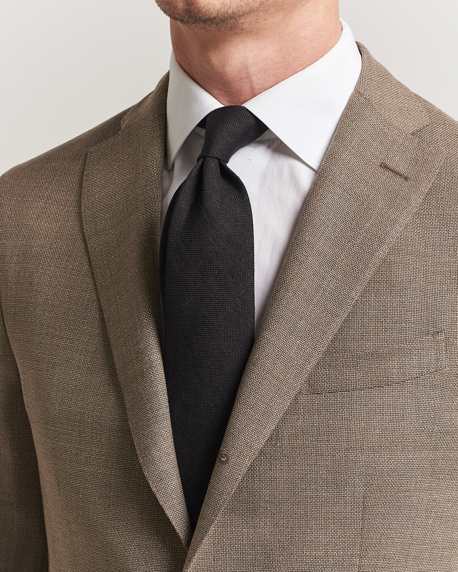 Herre | Slips | Amanda Christensen | Amanda ChristensenHopsack Linen 8cm TieBlack