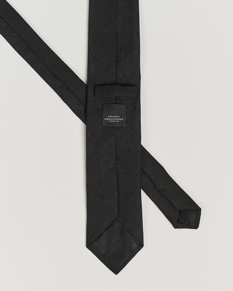 Herre | Slips | Amanda Christensen | Amanda ChristensenHopsack Linen 8cm TieBlack