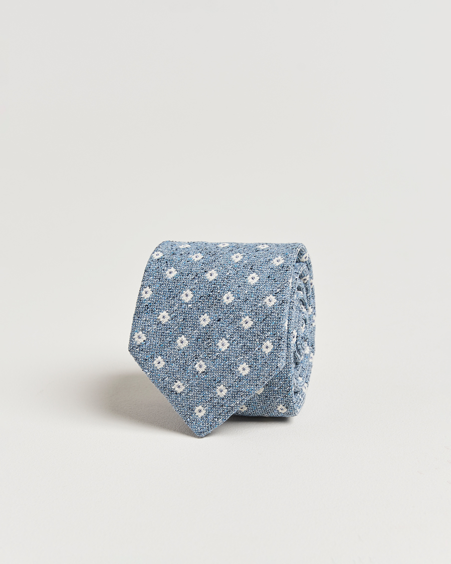 Herre | Amanda Christensen Silk/Cotton Bourette 8cm Tie Sky Blue | Amanda Christensen | Silk/Cotton Bourette 8cm Tie Sky Blue