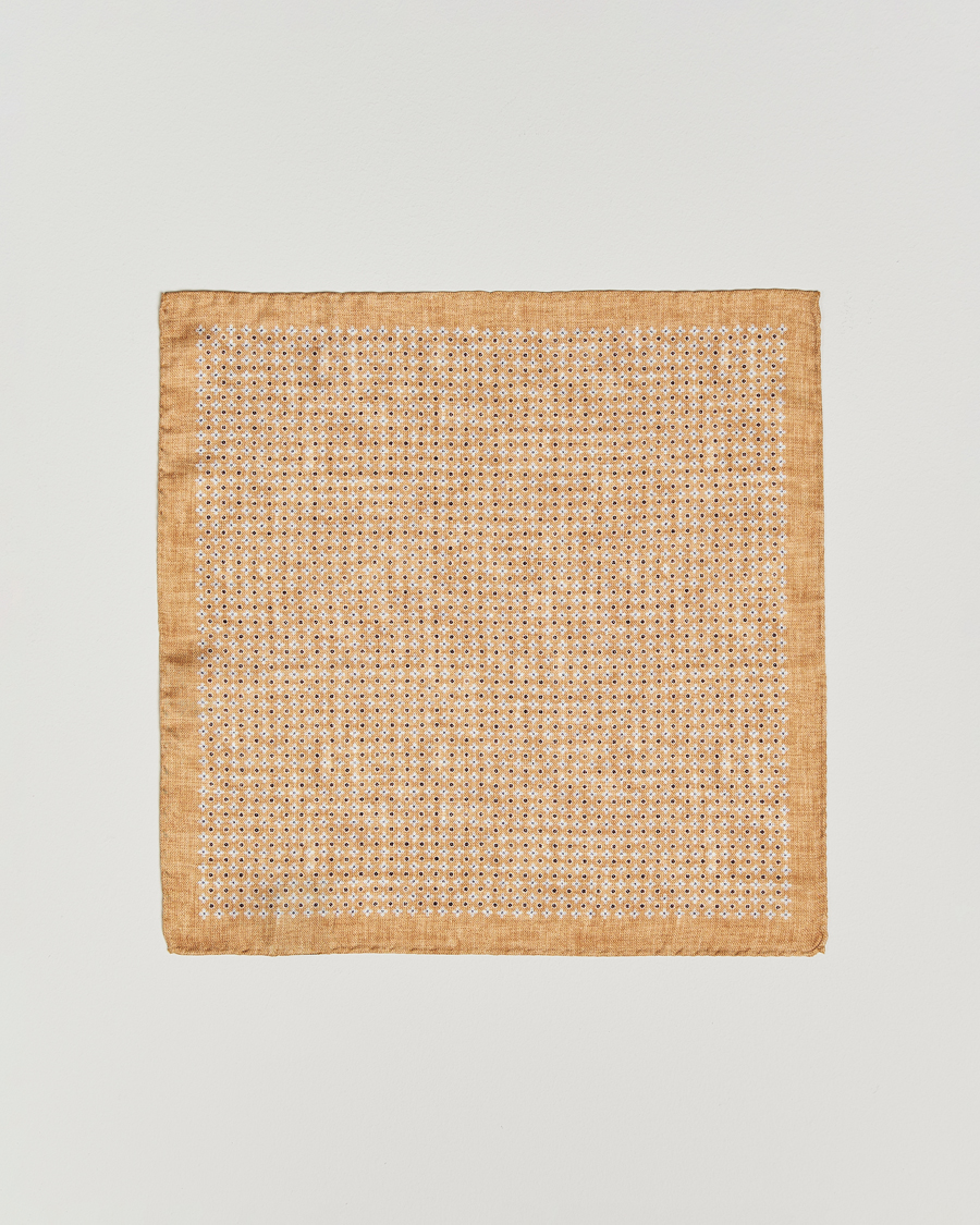 Herre | Lommetørklær | Amanda Christensen | Silk Twill Printed Flower Pocket Square Yellow