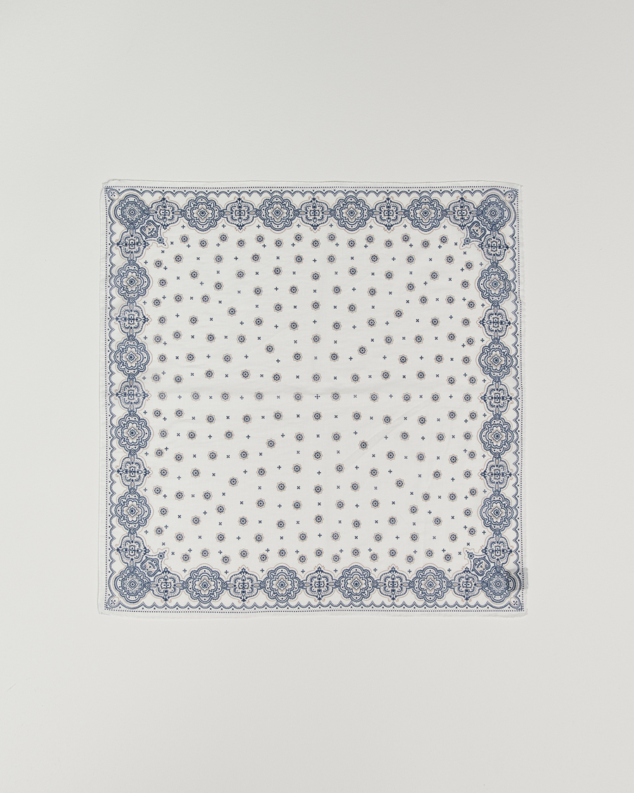 Herre | Scarves | Amanda Christensen | Cotton Voilé Printed Medallion Bandana Cream