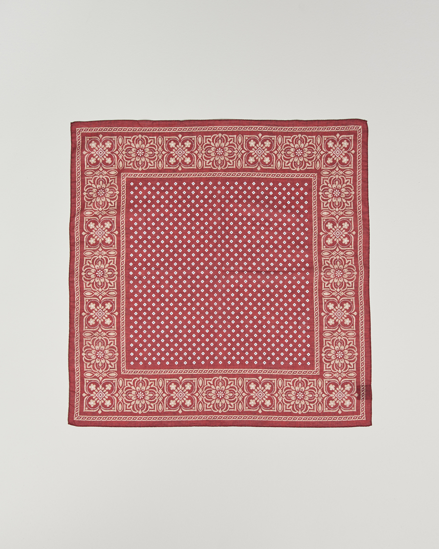 Herre | Scarves | Amanda Christensen | Cotton Voilé Printed Flower Bandana Bordeaux