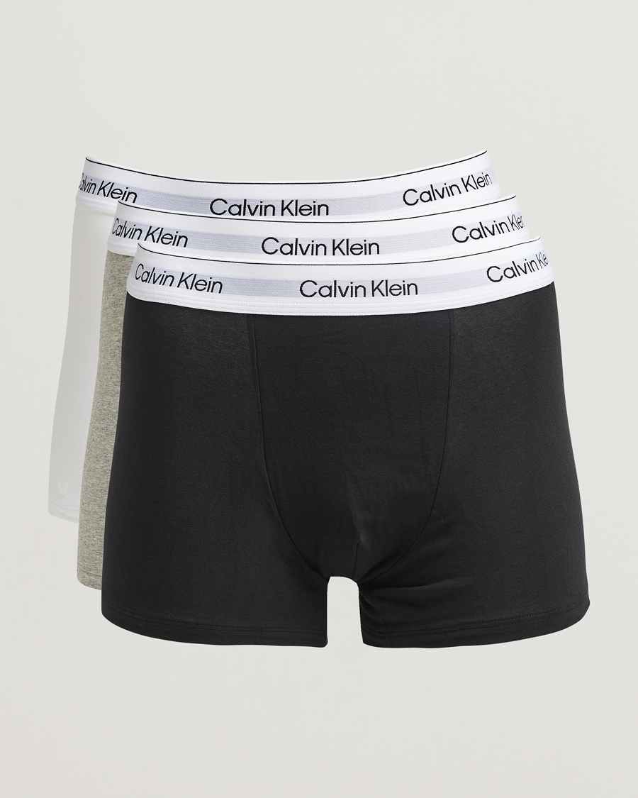 Herre | Undertøy | Calvin Klein | 3-Pack Icon Cotton Stretch Relaxed Trunk Black/White/Grey