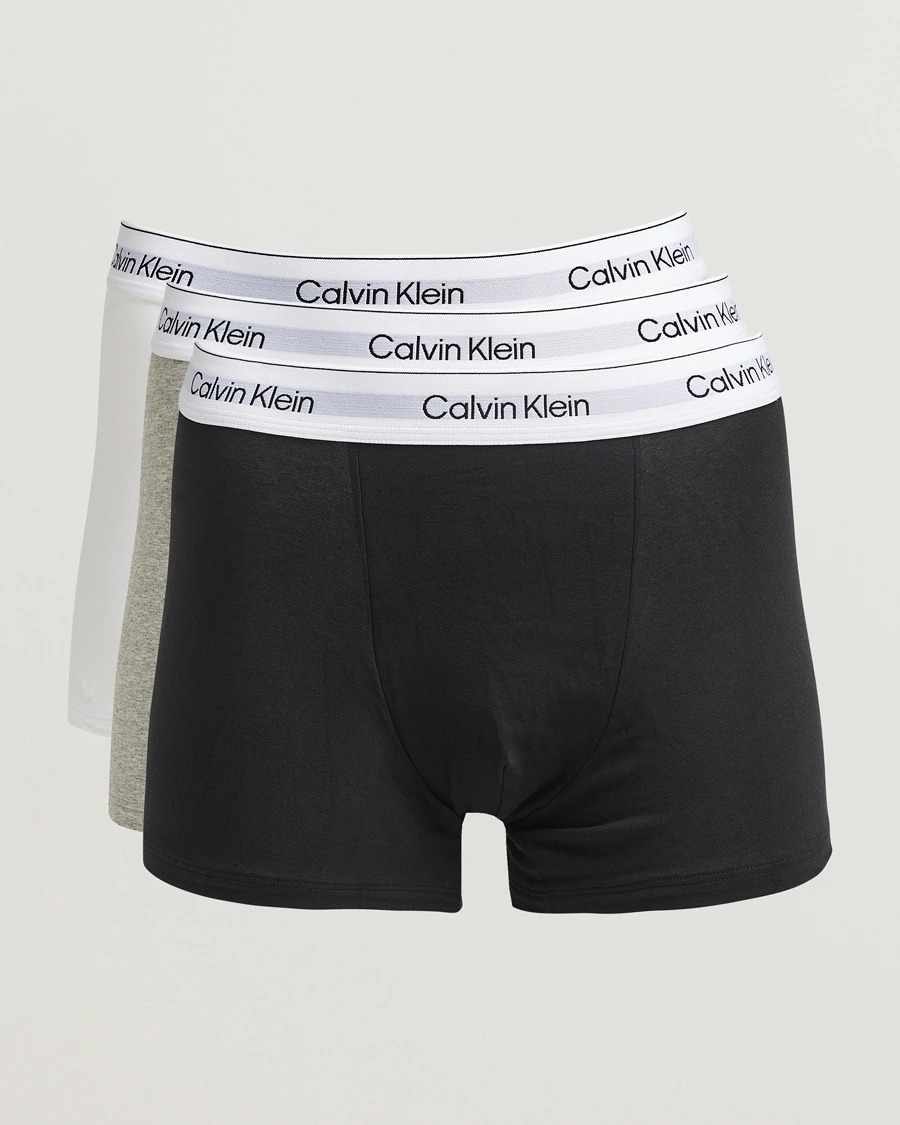 Herre | Undertøy | Calvin Klein | 3-Pack Icon Cotton Stretch Relaxed Trunk Black/White/Grey