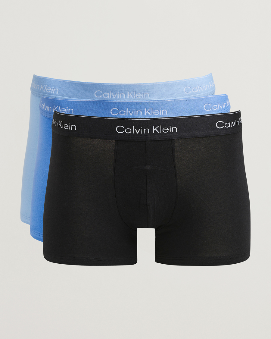 Herre | Undertøy | Calvin Klein | 3-Pack Icon Cotton Stretch Relaxed Trunk Black/Blue/Light Blue