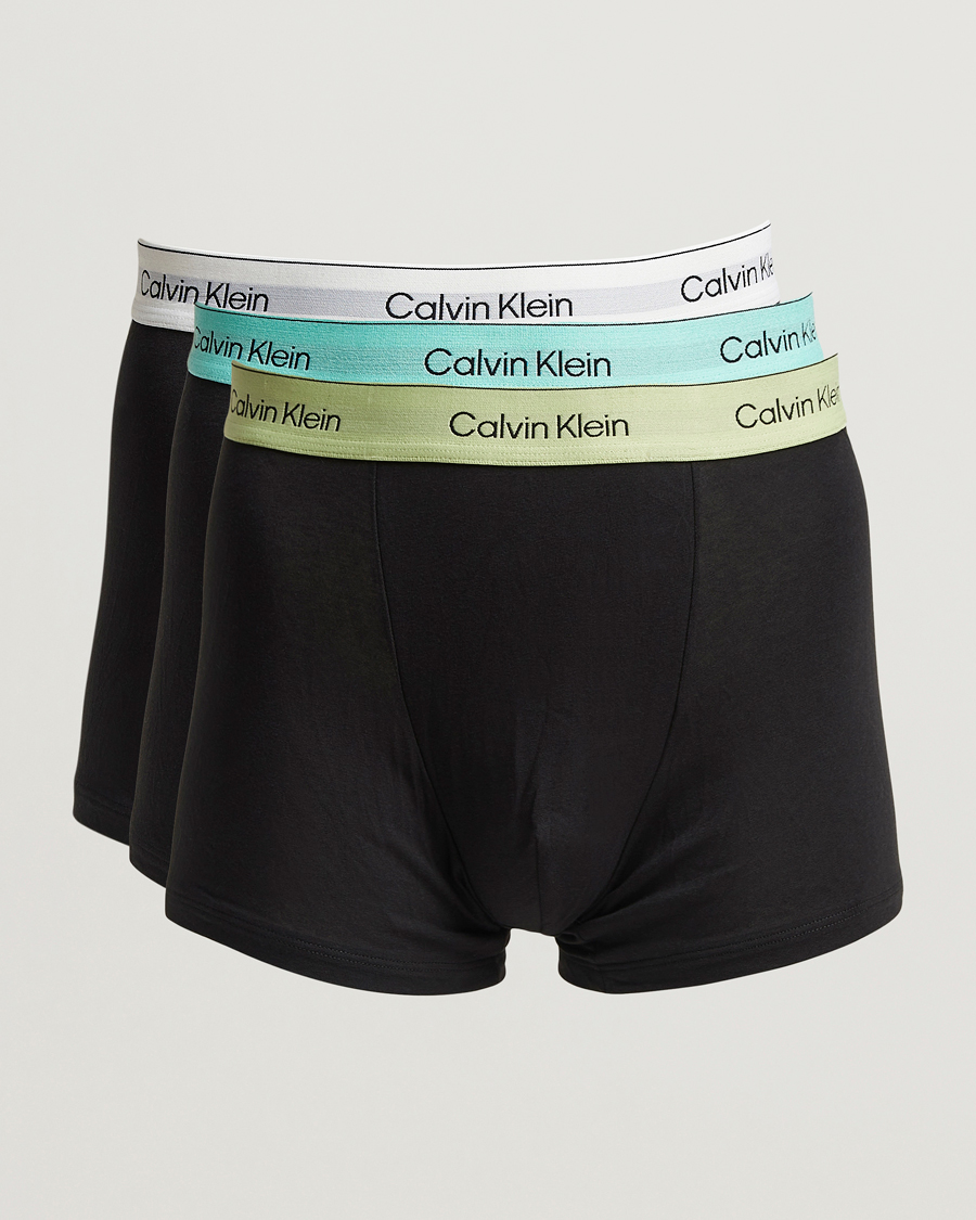 Herre | Undertøy | Calvin Klein | 3-Pack Icon Cotton Stretch Relaxed Trunk White/Aqua/Green