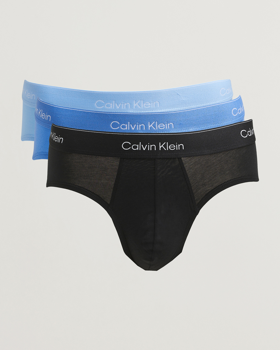 Herre | Undertøy | Calvin Klein | 3-Pack Icon Cotton Stretch Hip Brief Black/Blue/Light Blue